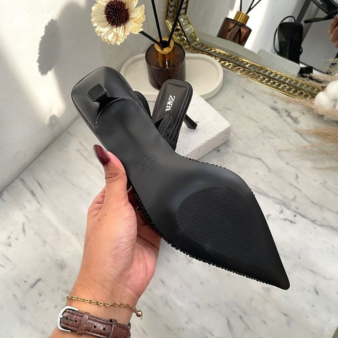 Elegant Slingback Heels with Faux Pearl Accent and 7cm Pointed Toe