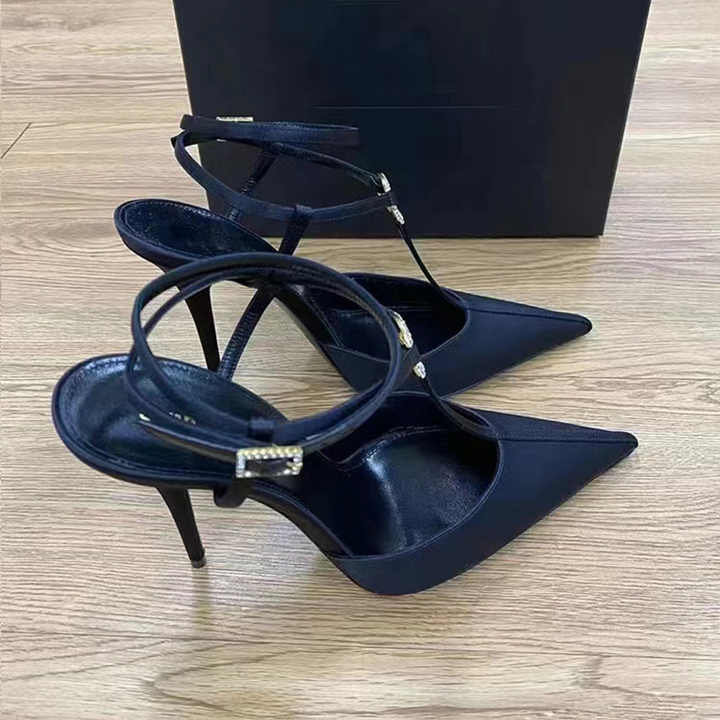 High heel shoes for women pointed toe fashon Rhinestone pointed stiletto sandals