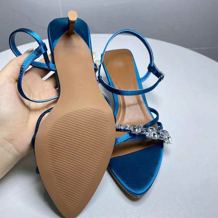 new 2024 autumn pointed cross strap rhinestone ankle straps buckle open toe high heels sandals
