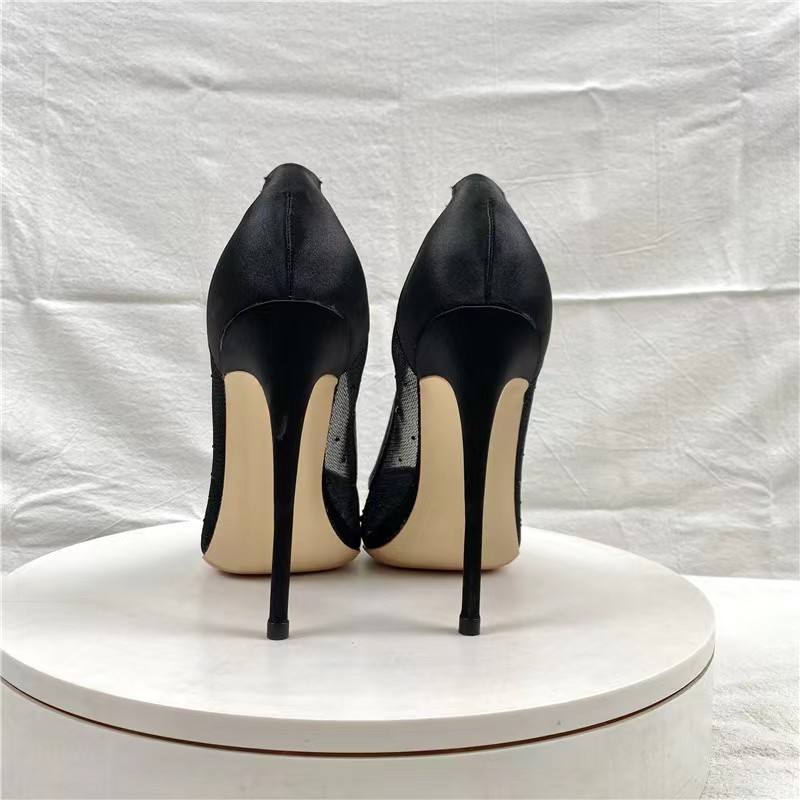 Black hollowed out sexy noble luxury women's fashion High Heel