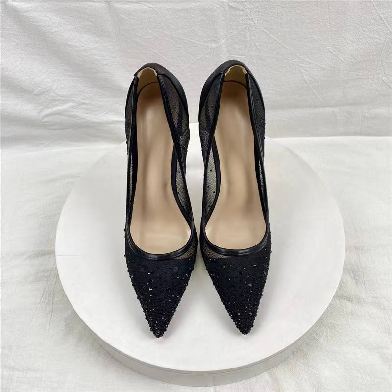 Black hollowed out sexy noble luxury women's fashion High Heel