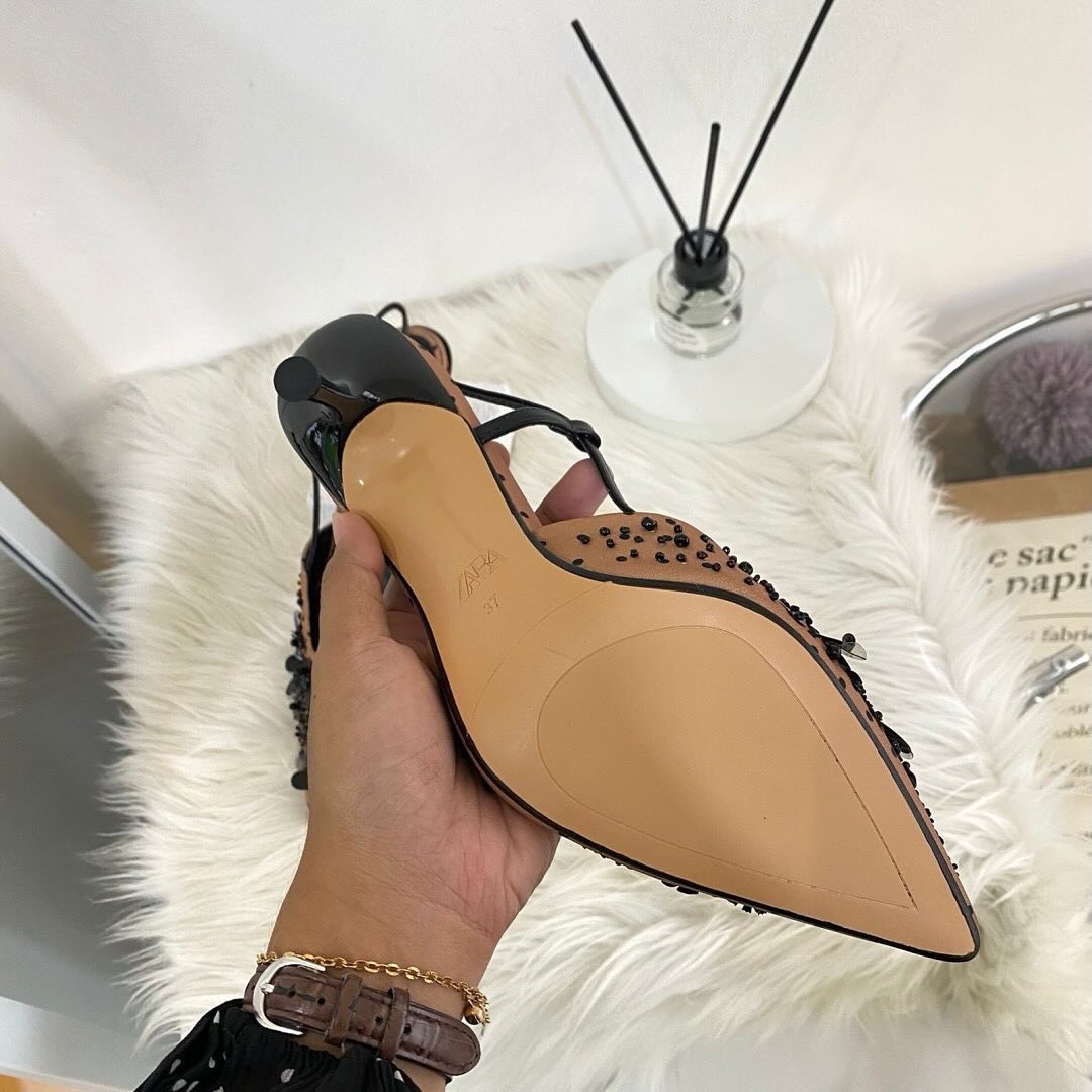Premium Bahan Sequin x Satine Women Heel Sandals