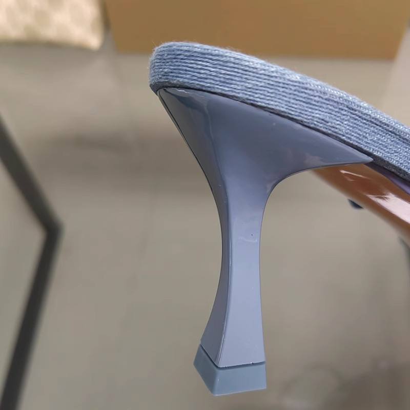 Summer New Style Denim Crystal Banquet Heels For Women
